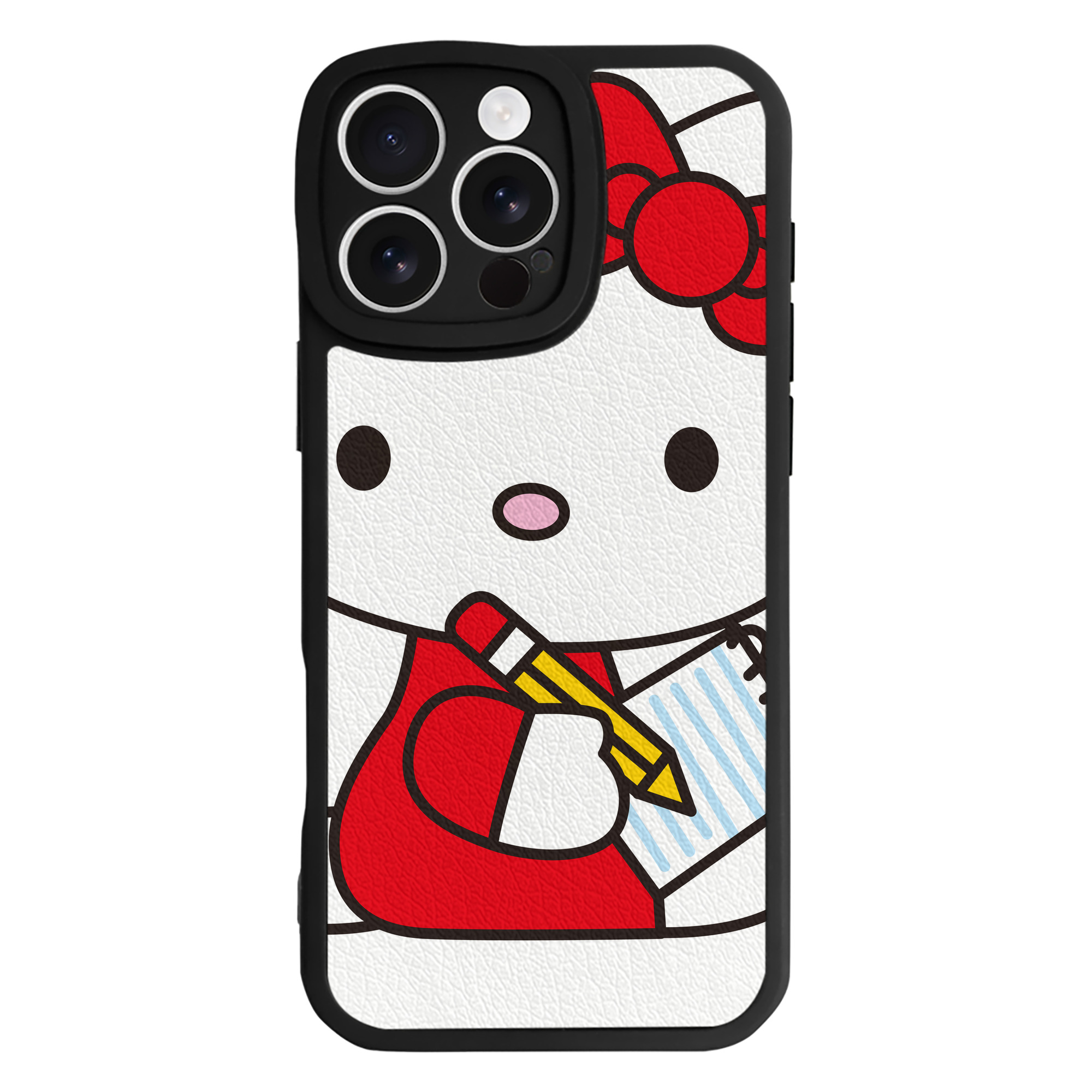 （画像用） Hello Kitty ハローキティ 【iPhone 16シリーズ対応】シリコンスマホケース（レザー調） 材質：シリコン